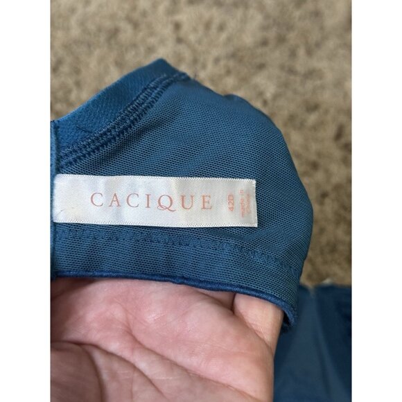 CACIQUE Ocean Green Unlined Full Coverage Bra Bow Lace 42D - Picture 5 of 5